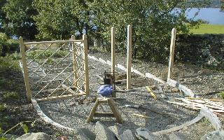 Oak lattice work